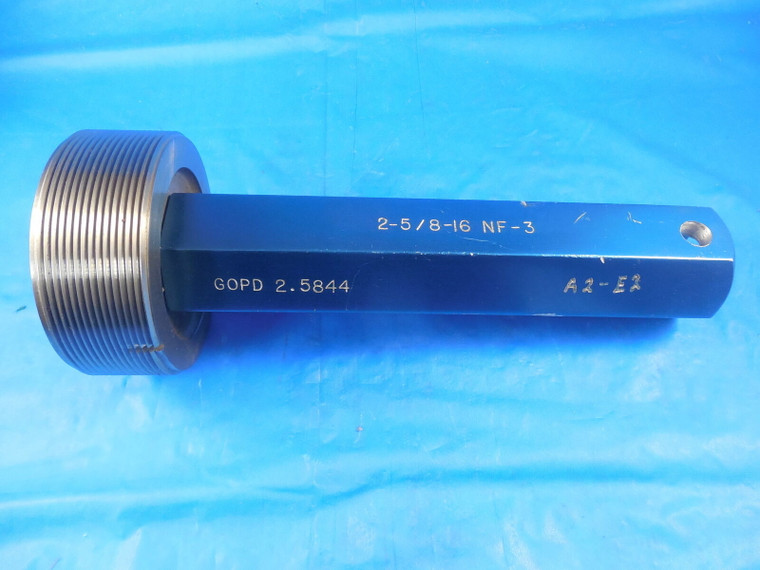 2 5/8 16 NF 3 THREAD PLUG GAGE 2.625 GO ONLY P.D. = 2.5844 QUALITY INSPECTION