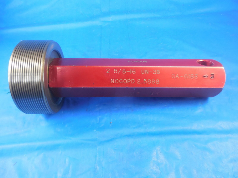 2 5/8 16 UN 3B THREAD PLUG GAGE 2.625 NO GO ONLY P.D. = 2.5898 INSPECTION TOOLS