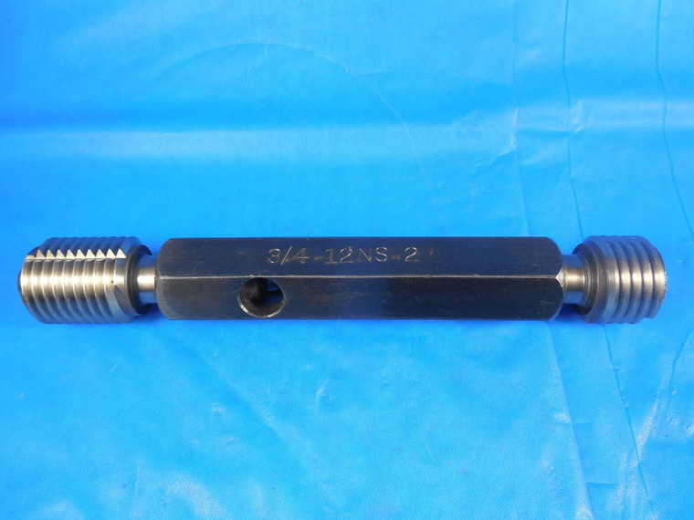 3/4 12 NS 2 THREAD PLUG GAGE .75 GO NO GO P.D.'S = .6958 & .7014 INSPECTION TOOL