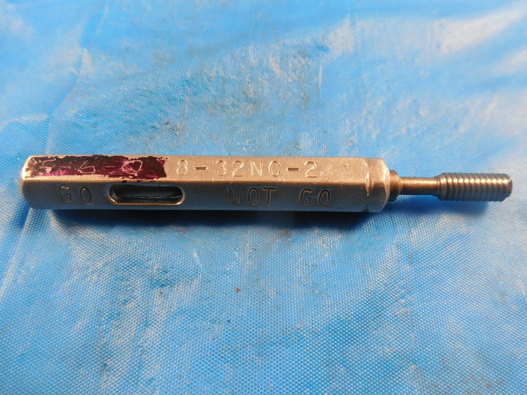 8 32 NC 2 SET THREAD PLUG GAGE #8 .164 NO GO ONLY P.D. = .1410 CHECK INSPECTION