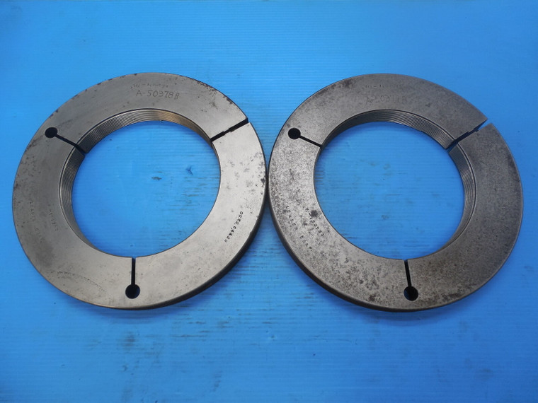 6 1/2 12 UNC 2A THREAD RING GAGES 6.5 GO NO GO P.D.'S = 6.4439 & 6.4370 TOOL