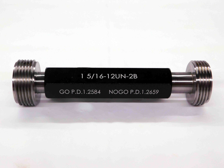 NEW 1 5/16 12 UN 2B THREAD PLUG GAGE 1.3125 GO NO GO P.D.'S= 1.2584 & 1.2659