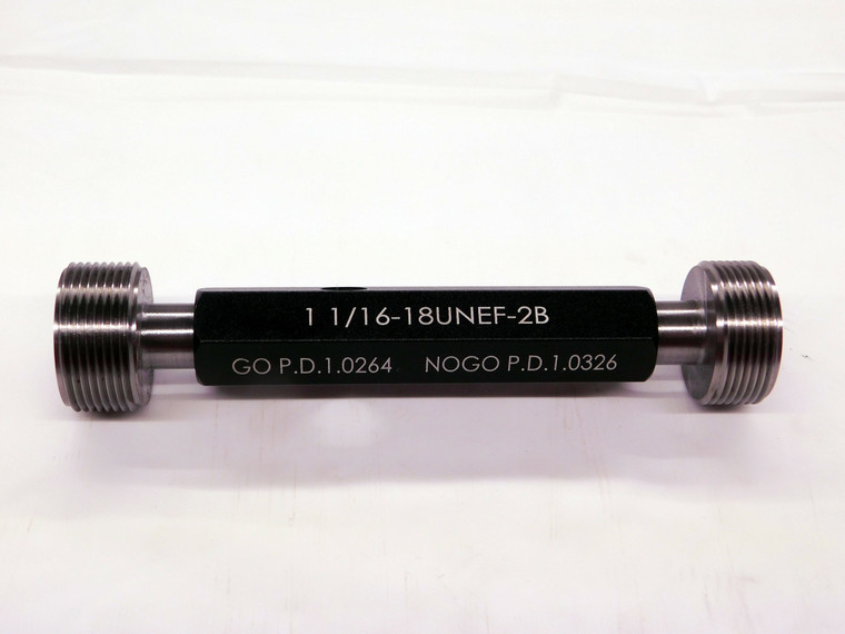 NEW 1 1/16 18 UNEF 2B THREAD PLUG GAGE 1.0625 GO NO GO P.D.'S = 1.0264 & 1.0326
