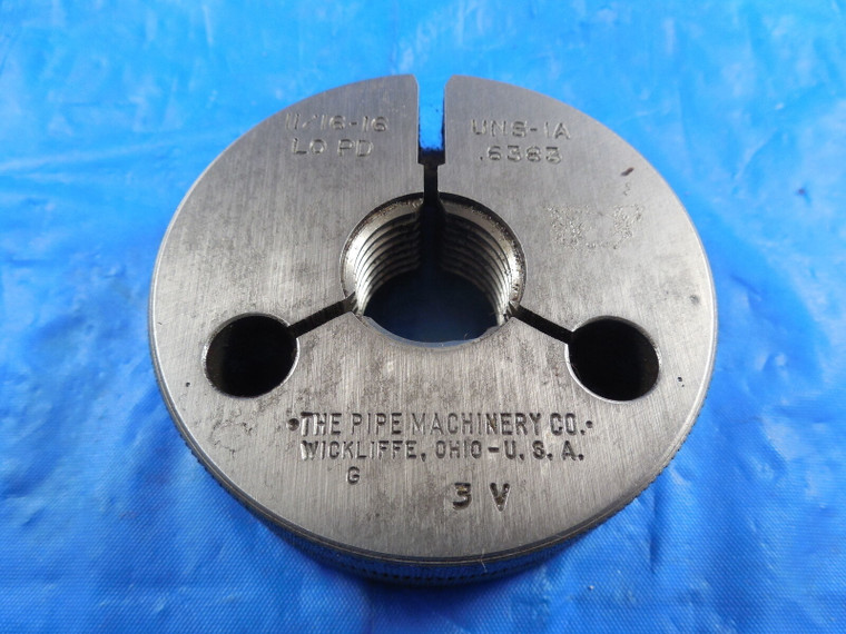 11/16 16 UNS 1A THREAD RING GAGE .6875 NO GO ONLY P.D. = .6383 INSPECTION TOOL