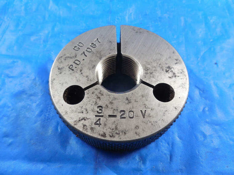 3/4 20 V THREAD RING GAGE .75 GO ONLY P.D. = .7067 QUALITY INSPECTION TOOLS