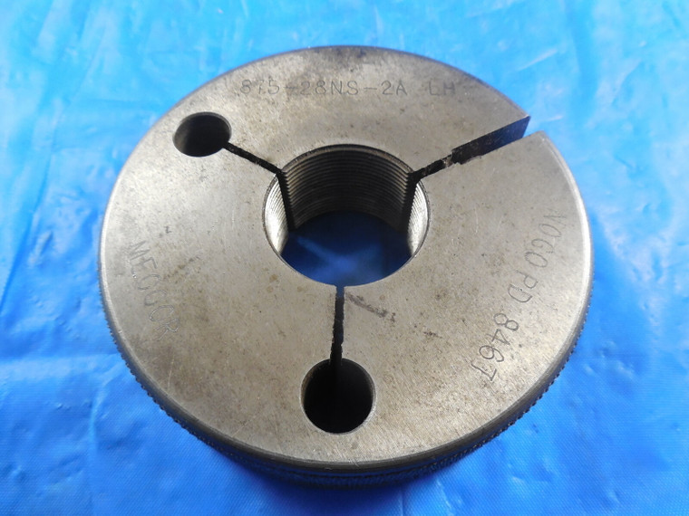 7/8 28 NS 2A LEFT HAND THREAD RING GAGE .875 NO GO ONLY P.D. = .8467 LH L.H.