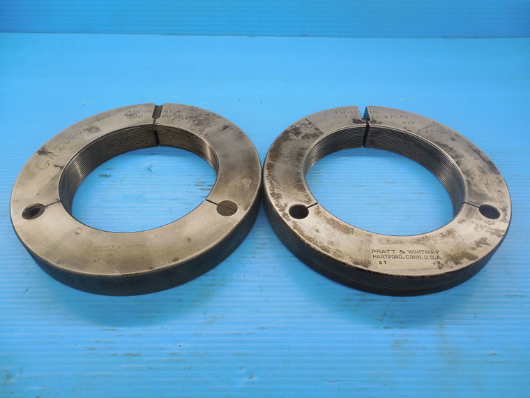 4 5/8 16 NS THREAD RING GAGES 4.625 GO NO GO PD'S = 4.5844 & 4.7040 INSPECTION