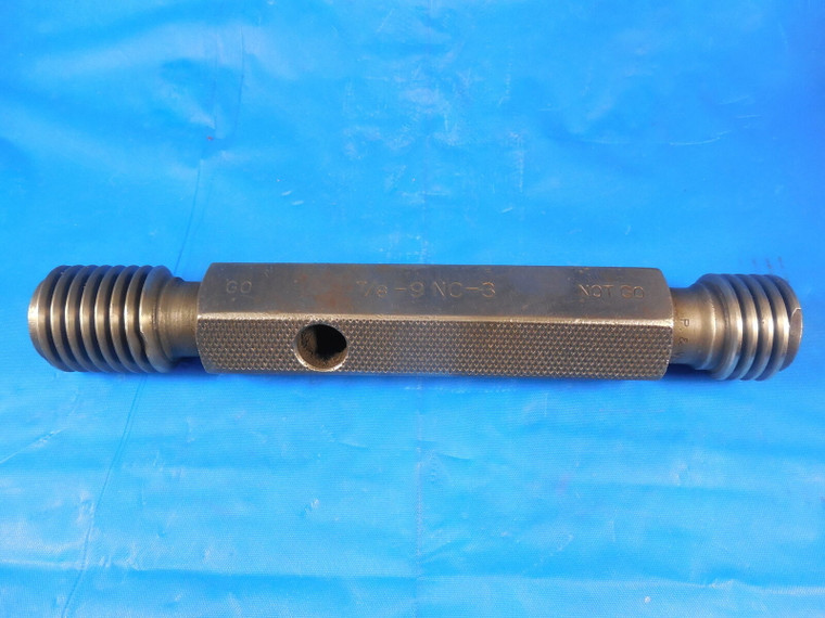 BUDGET 7/8 9 NC 3 SET THREAD PLUG GAGE .875 GO NO GO P.D.'S = .8028 & .7979 TOOL