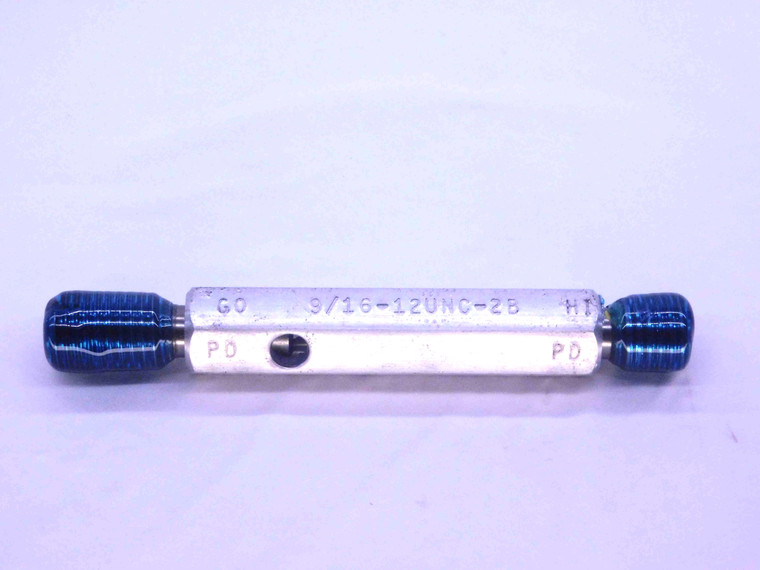 9/16 12 UNC 2B THREAD PLUG GAGE .5625 GO NO GO P.D.'S = .5084 & .5152 CHECK - NG2398YP