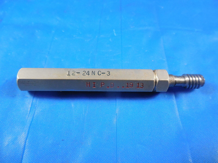 12 24 NC 3 THREAD PLUG GAGE #12 .216 NO GO ONLY P.D. = .1913 QUALITY INSPECTION