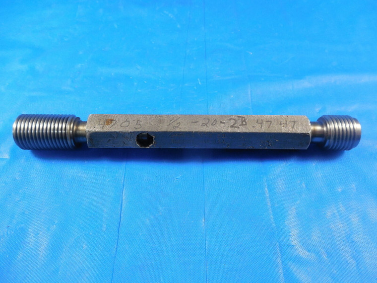 1/2 20 2B SPECIAL THREAD PLUG GAGE .5 GO NO GO P.D.'S = .4705 & .4747 INSPECTION