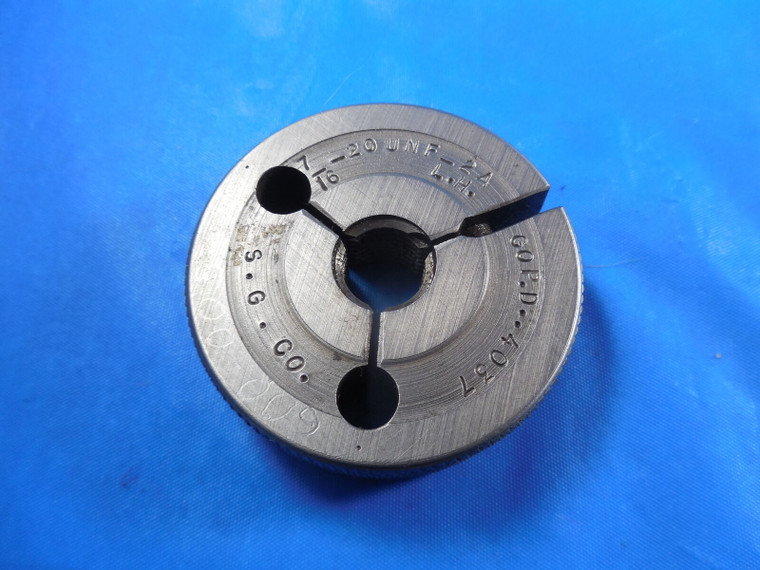 7/16 20 UNF 2A LEFT HAND THREAD RING GAGE .4375 GO ONLY P.D. = .4037 L.H. LH