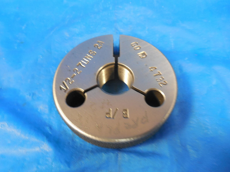 1/2 27 UNS 2A BEFORE PLATE THREAD RING GAGE .5 GO ONLY P.D. = .4732 B/P P.P.