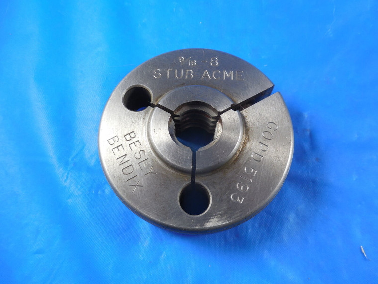 9/16 8 STUB ACME THREAD RING GAGE .5625 GO ONLY P.D. = .5193 QUALITY INSPECTION