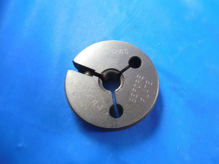 5/16 32 NS BEFORE PLATE THREAD RING GAGE .3125 GO ONLY P.D. = .2900 B/P QUALITY