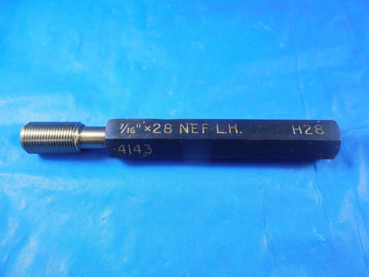 7/16 28 NEF LEFT HAND THREAD PLUG GAGE .4375 P.D. = .4143 L.H. LH INSPECTION