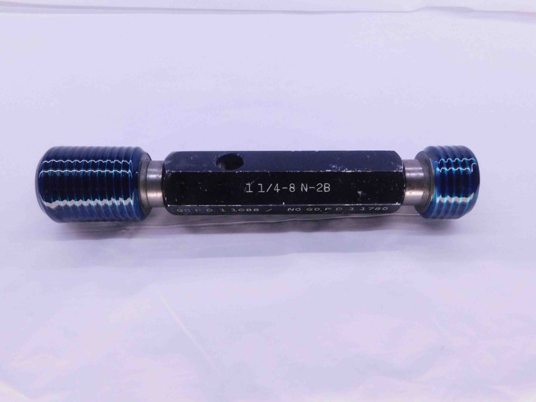 1 1/4 8 UN 2B THREAD PLUG GAGE 1.25 1.250 GO NO GO P.D.'S = 1.1688 & 1.1780 - DW0477FCRL