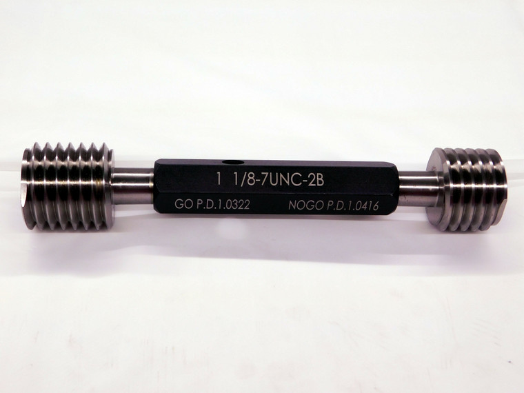 NEW 1 1/8 7 UNC 2B THREAD PLUG GAGE 1.125 GO NO GO P.D.'S = 1.0322 & 1.0416 TOOL