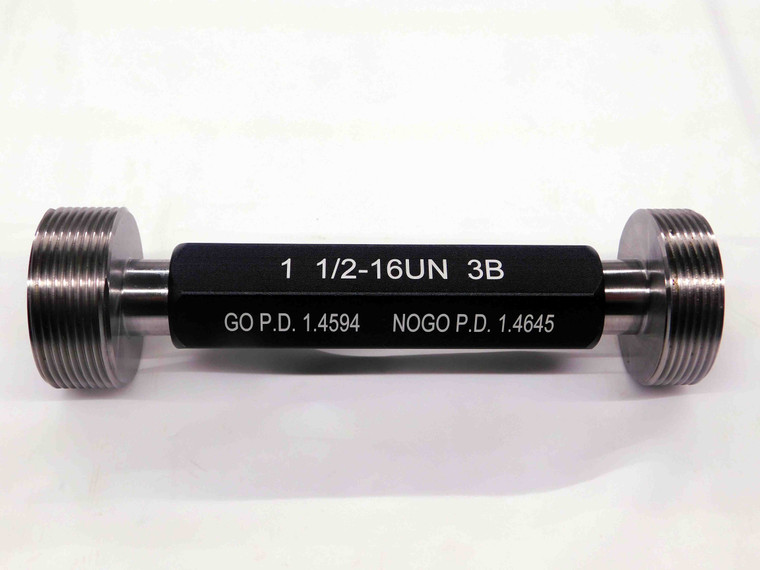 NEW 1 1/2 16 UN 3B THREAD PLUG GAGE 1.5 GO NO GO P.D.'S= 1.4594 & 1.4645 TOOL