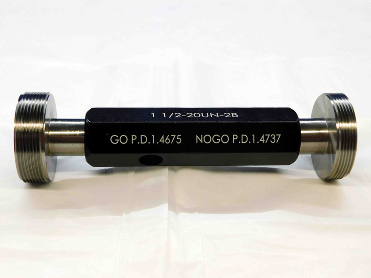NEW 1 1/2 20 UN 2B THREAD PLUG GAGE 1.5 GO NO GO P.D.'S = 1.4675 & 1.4737 TOOL