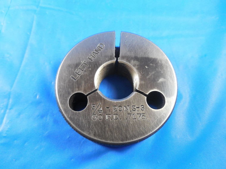 3/4 20 NS 3 LEFT HAND THREAD RING GAGE .75 GO ONLY P.D. = .7175