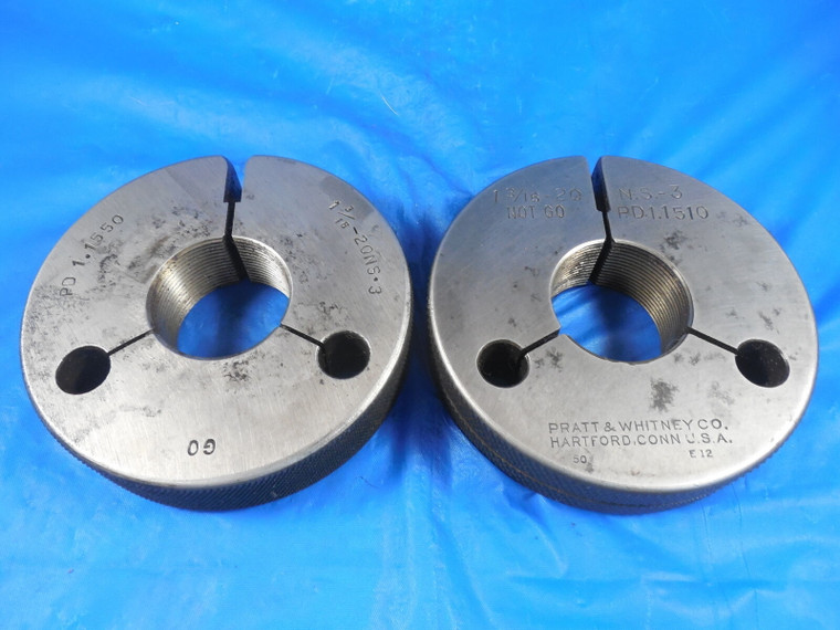 1 3/16 20 NS 3 THREAD RING GAGE 1.1875 GO NO GO P.D.'S = 1.1550 & 1.1510
