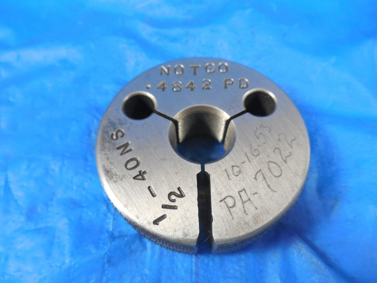 1/2 40 NS THREAD RING GAGE .5 NO GO ONLY P.D. = .4842 QUALITY INSPECTION TOOL