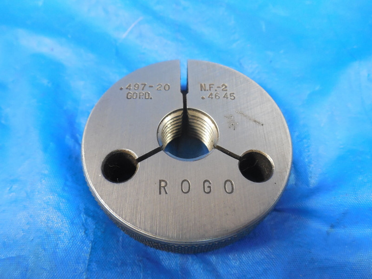 .497 20 NF 2 THREAD RING GAGE .4970 GO ONLY P.D. = .4645 QUALITY INSPECTION TOOL