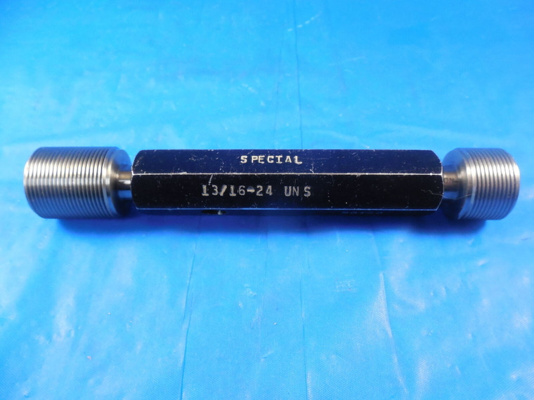 13/16 24 UNS SPECIAL THREAD PLUG GAGE .8125 GO NO GO P.D.'S = .7854 & .7874 TOOL