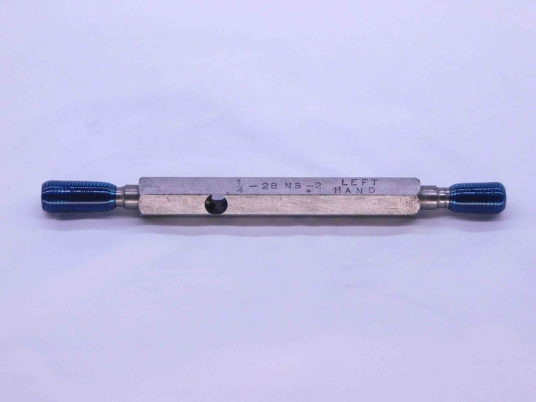 1/4 28 NS 2 LEFT HAND THREAD PLUG GAGE .25 GO NO GO P.D.'S = .2268 & .2299 L.H. - NG2761SL