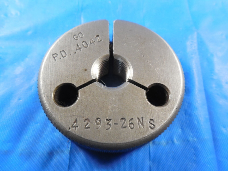 .4293 26 NS THREAD RING GAGE 0.4293 GO ONLY P.D. = .4042 QUALITY INSPECTION TOOL