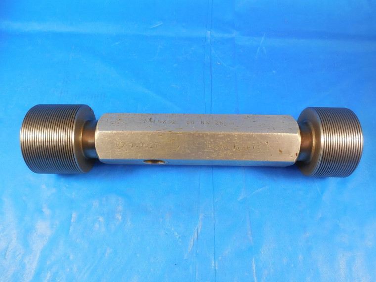 1 15/32 24 NS 2B THREAD PLUG GAGE 1.46875 GO NO GO P.D.'S= 1.4417 & 1.4475 NS-2B