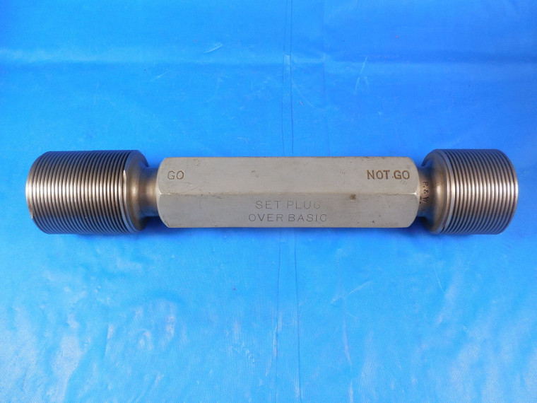 1 3/8 18 NS SET OVER BASIC THREAD PLUG GAGE 1.375 GO NO GO PDS = 1.3458 & 1.3438