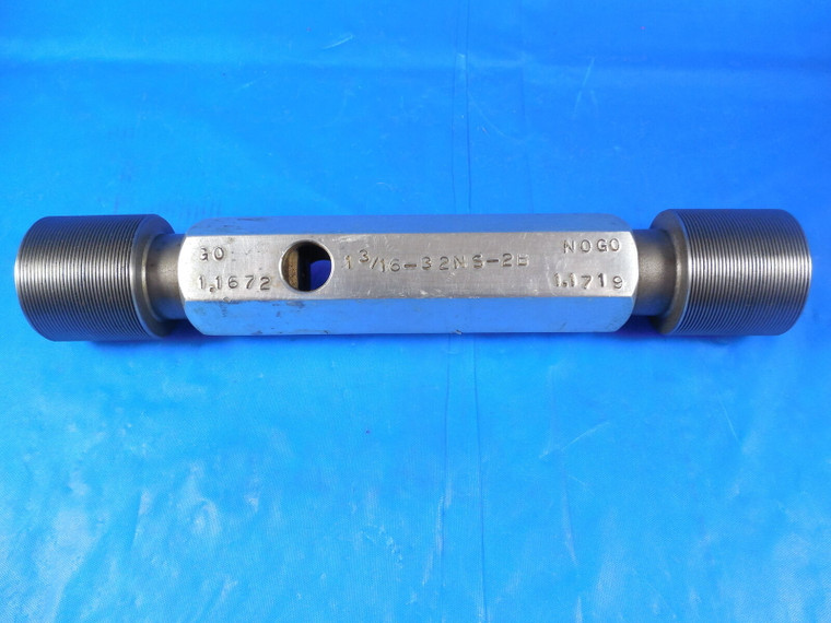 1 3/16 32 NS 2B THREAD PLUG GAGE 1.1875 GO NO GO P.D.'S = 1.1672 & 1.1719 TOOL