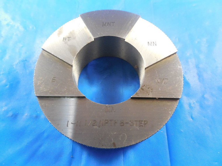 1" 11 1/2 NPTF 6 STEP PIPE THREAD RING GAGE 1.0 6-STEP N.P.T.F. INSPECTION TOOL