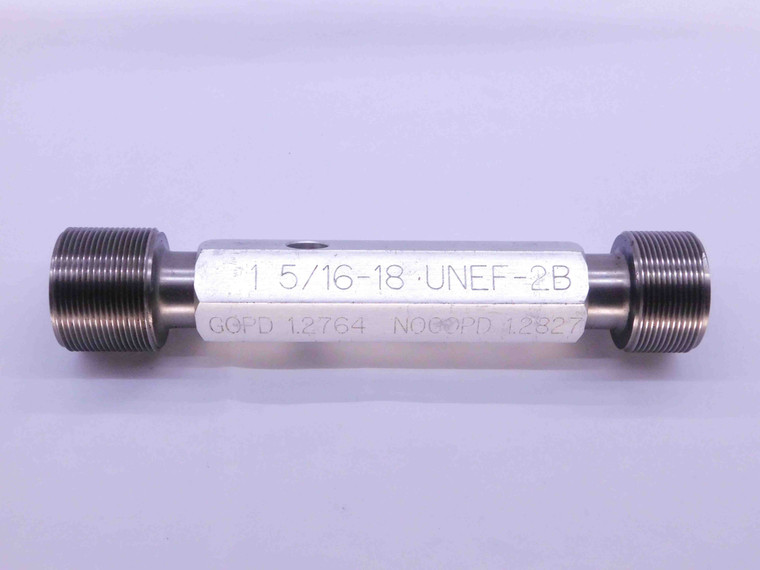 1 5/16 18 UNEF 2B THREAD PLUG GAGE 1.3125 GO NO GO P.D.'S = 1.2764 & 1.2827 - NG2964BU
