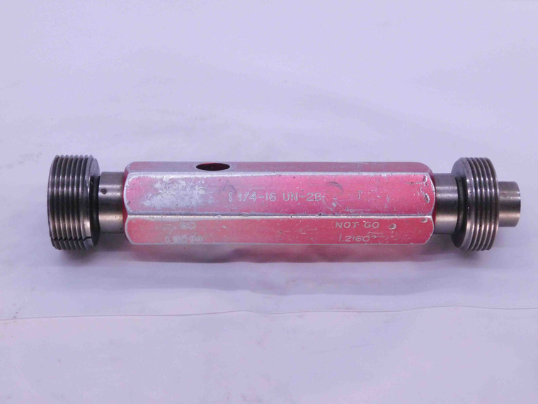 BUDGET 1 1/4 16 UN 2B THREAD PLUG GAGE 1.25 GO NO GO P.D.'S = 1.2094 & 1.2160 - 114162BP2