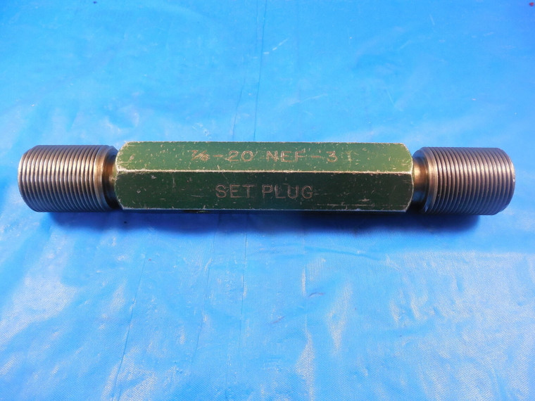 7/8 20 NEF 3 SET THREAD PLUG GAGE .875 GO NO GO P.D.'S = .8425 & .8392 SETTING