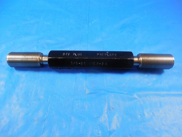 5/8 24 UNEF 2A PREPLATE SET THREAD PLUG GAGE .625 GO NO GO P.D.'S= .5939 & .5911