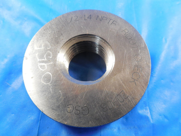 1/2 14 NPTF ROOT CHECK 6 STEP PIPE THREAD RING GAGE .50 N.P.T.F. 6-STEP QUALITY