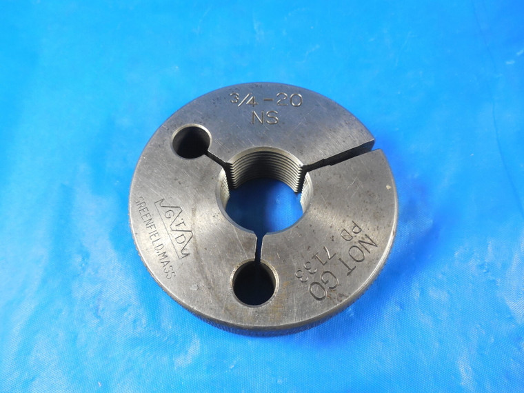3/4 20 NS THREAD RING GAGE .750 NO GO ONLY P.D.= .7133 3/4-20 QUALITY INSPECTION