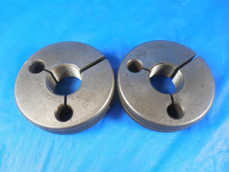 3/4 27 NS 3 THREAD RING GAGES .75 GO NO GO P.D.'S = .7180 & .7229 TOOL 3/4-27