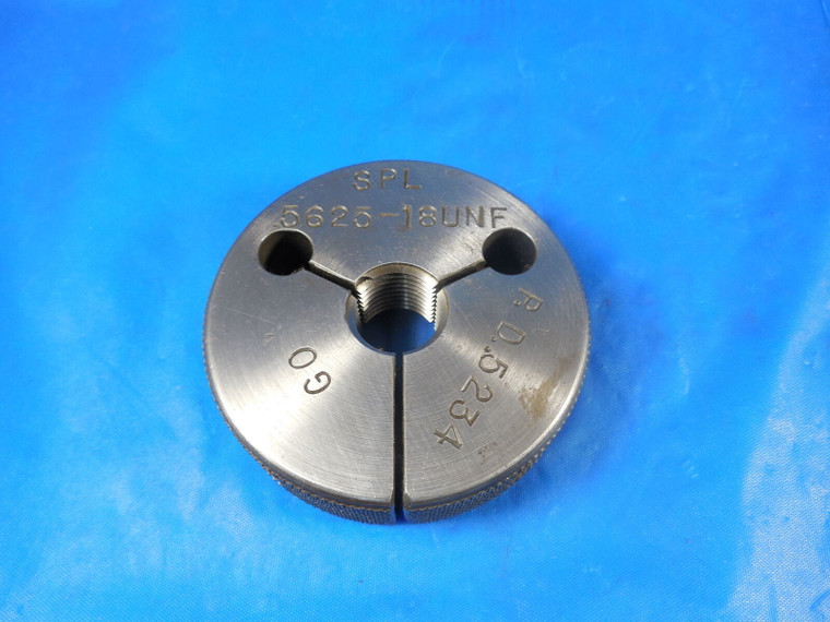 9/16 18 UNF SPECIAL THREAD RING GAGE .5625 GO ONLY P.D. = .5234 SPL. .5625-18