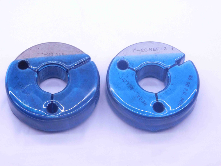 1" 20 NEF 2 THREAD RING GAGES 1.0 1.00 GO NO GO P.D.'S = .9675 & .9627 UNEF-2 - JF0787BU