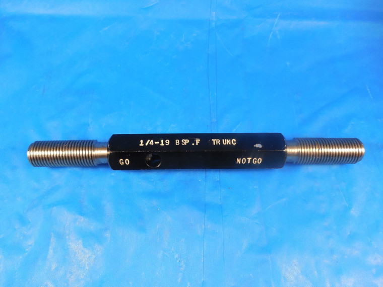 1/4 19 BSPF TRUNCATED SET PIPE THREAD PLUG GAGE .25 GO NO GO PD'S =  .4843 .4794