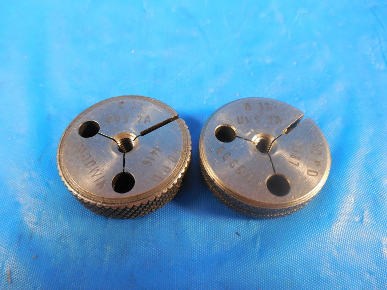 8 32 UNC 2A PREPLATE THREAD RING GAGES #8 .164 GO NO GO PD'S = .1416 & .1387 B/P