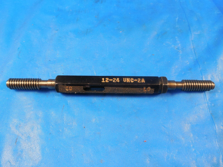 12 24 UNC 2A SET THREAD PLUG GAGE #12 .216 GO NO GO P.D.'S = .1879 & .1845 TOOLS