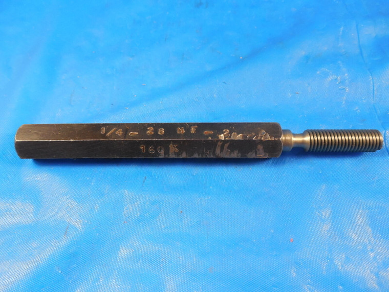 1/4 28 NF 2 SET THREAD PLUG GAGE .25 NO GO ONLY P.D. = .2287 INSPECTION 1/4-28
