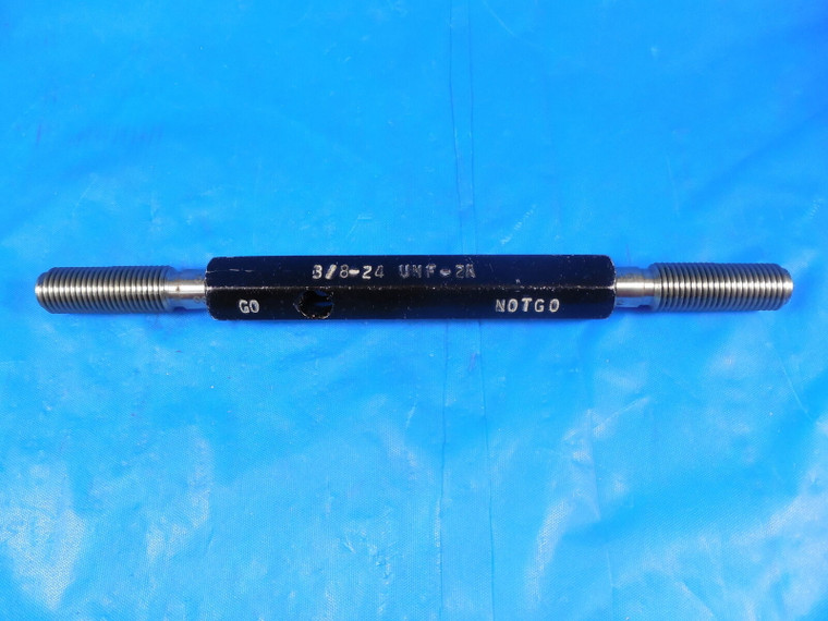 3/8 24 UNF 2A SET THREAD PLUG GAGE .375 GO NO GO P.D.'S = .3431 & .3415 3/8-24