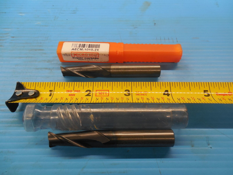 2PCS NEW MICRO TOOL 10 mm CARBIDE END MILLS 2 FLUTE WITH 2 mm CORNER RADIUS
